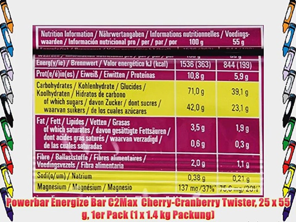 Powerbar Energize Bar C2Max  Cherry-Cranberry Twister 25 x 55 g 1er Pack (1 x 1.4 kg Packung)