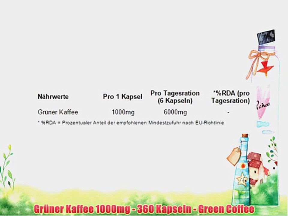 Gr?ner Kaffee 1000mg - 360 Kapseln - Green Coffee