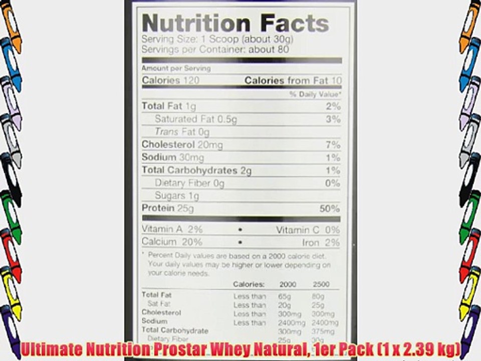 Ultimate Nutrition Prostar Whey Natural 1er Pack (1 x 2.39 kg)