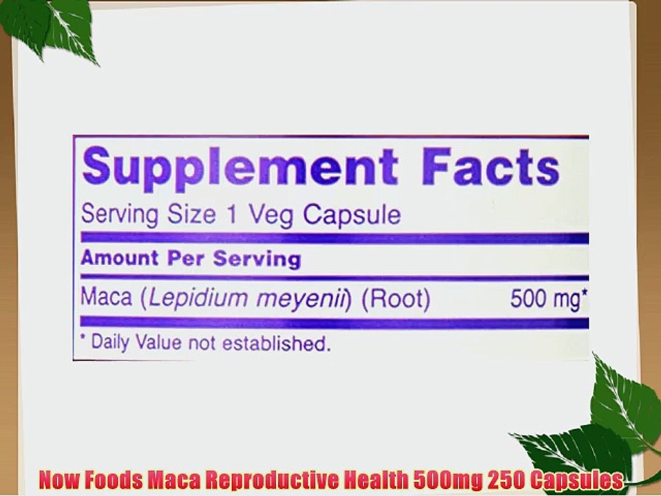 Now Foods Maca Reproductive Health 500mg 250 Capsules