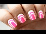 Cute Pink & White Nail Art Without using Tools | NO TOOLS Nail Design
