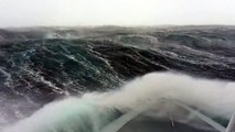 Storm and large waves near Greenland