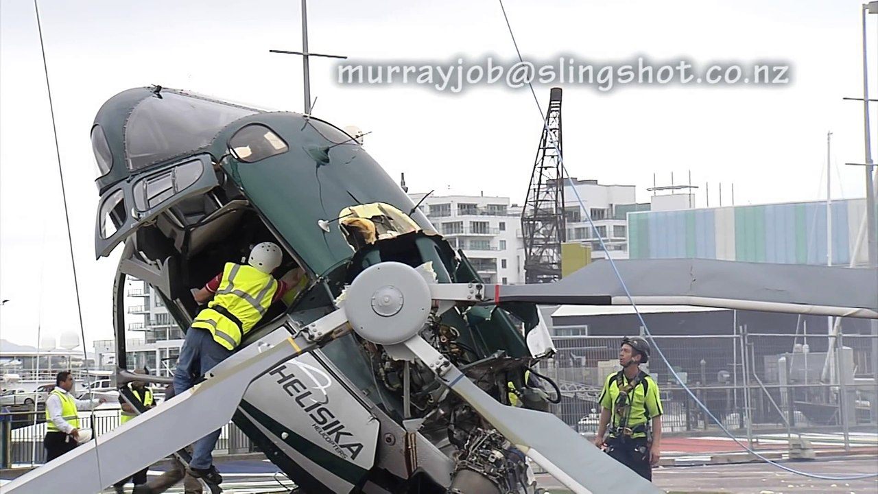 Helicopter Crash after striking a cable with its rotor