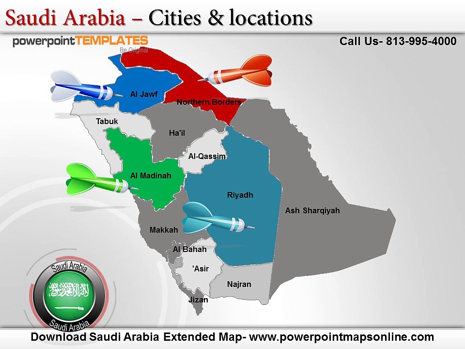 Saudi Arabia Extended Map