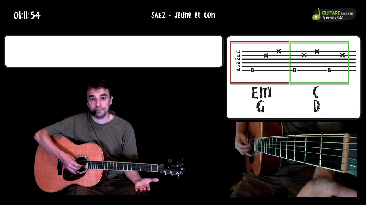 Apprendre à la guitare SAEZ - Jeune et con - en 3 minutes - Vidéo  Dailymotion