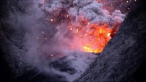 Spectacular volcanic eruption at Batu Tara volcano, Indonesia