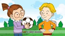 Let's play soccer. - Let's play baseball. - English song for Kids - Let's sing (Listen and Repeat)