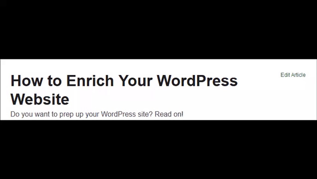 How to Enrich Your WordPress Website