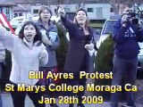 Bill Ayers Protest at St Mary's College Moraga Ca