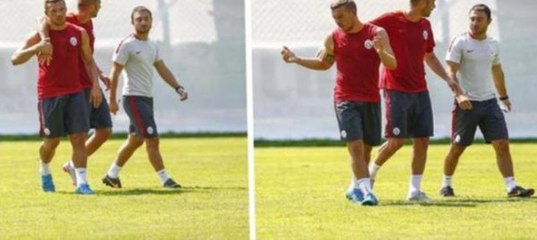 Galatasaray antrenmanında Podolski-Burak gerginliği