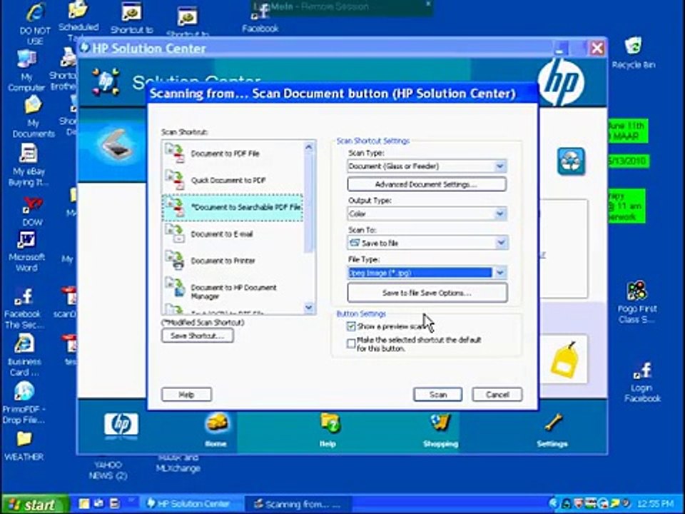 Scan multiple documents to JPEG then create pdfs with multiple pages from your HP Scanjet G3110