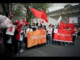 巴黎留学生 游行 manifestation de soutien JO par étudiants chinois