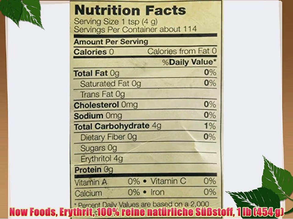 Now Foods Erythrit 100% reine nat?rliche S??stoff 1 lb (454 g)