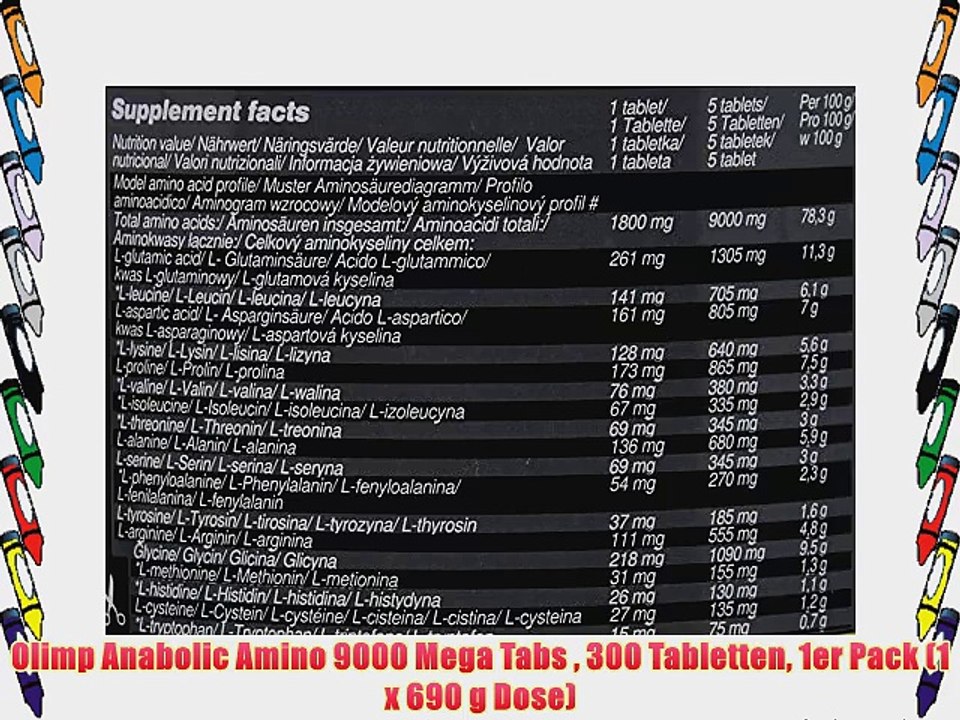 Olimp Anabolic Amino 9000 Mega Tabs  300 Tabletten 1er Pack (1 x 690 g Dose)