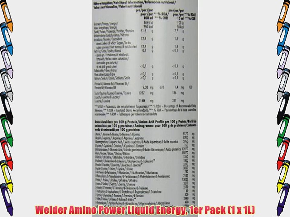 Weider Amino Power Liquid Energy 1er Pack (1 x 1L)