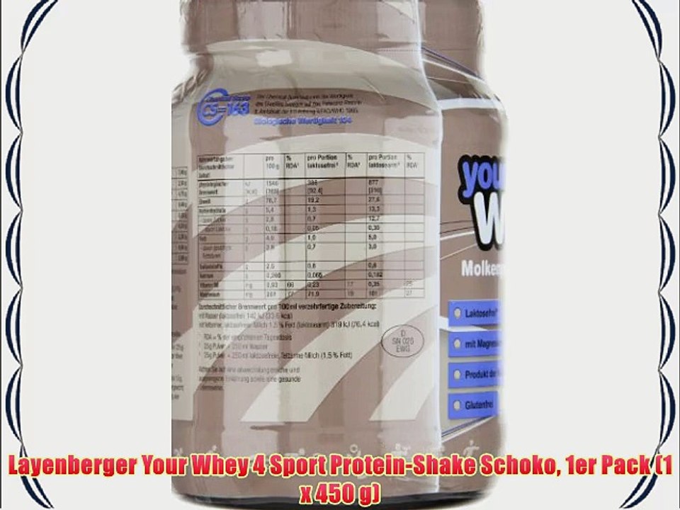 Layenberger Your Whey 4 Sport Protein-Shake Schoko 1er Pack (1 x 450 g)