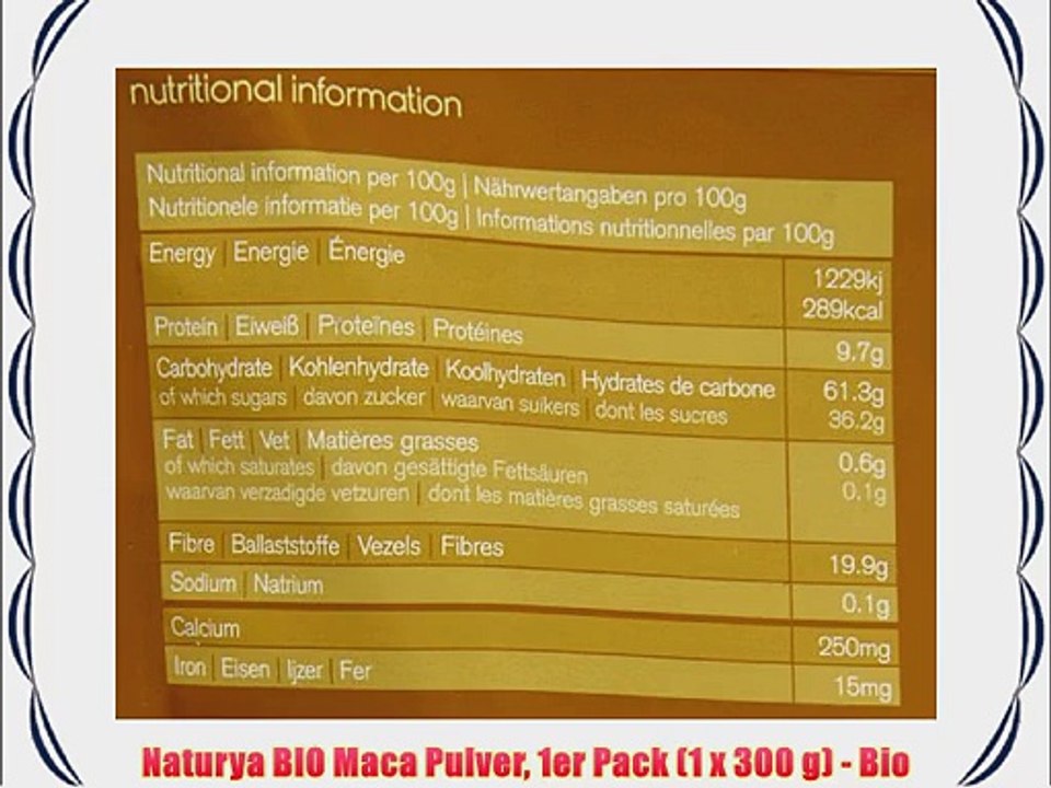 Naturya BIO Maca Pulver 1er Pack (1 x 300 g) - Bio
