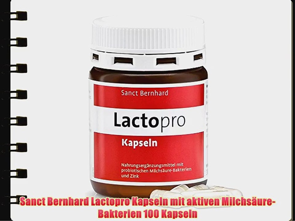 Sanct Bernhard Lactopro Kapseln mit aktiven Milchs?ure-Bakterien 100 Kapseln