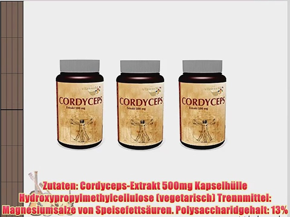 3er Pack Vita World Cordyceps Extrakt 500mg 300 Kapseln Apotheken Herstellung
