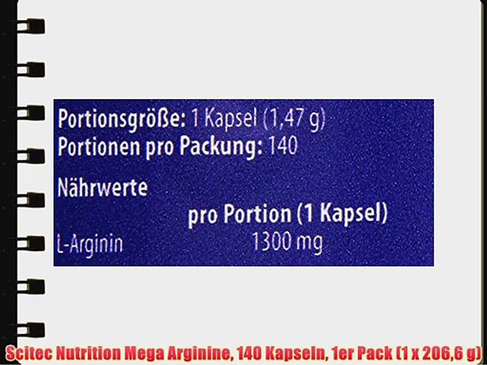 Scitec Nutrition Mega Arginine 140 Kapseln 1er Pack (1 x 2066 g)