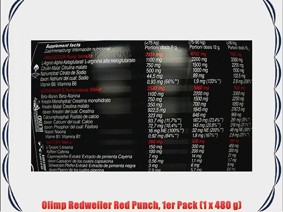 Olimp Redweiler Red Punch 1er Pack (1 x 480 g)
