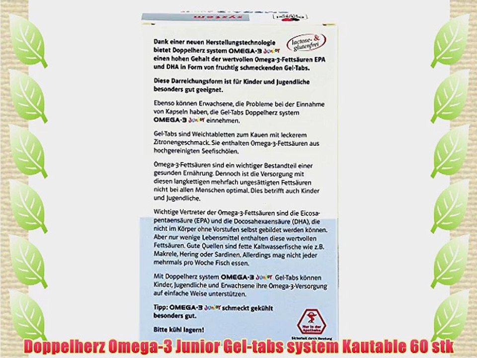 Doppelherz Omega-3 Junior Gel-tabs system Kautable 60 stk
