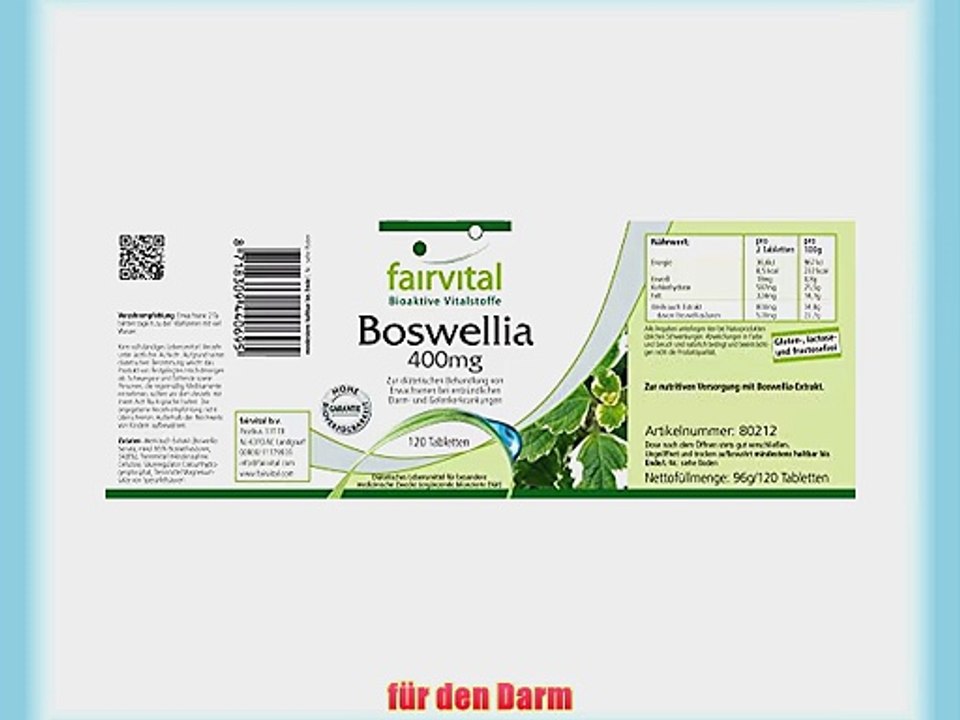 Boswellia Weihrauch 400mg 2 plus 1 (360 Tabletten)