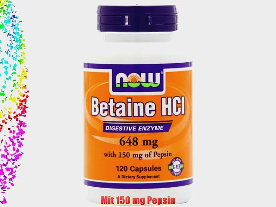 Now Foods Betain-Hydrochlorid 648 mg 120 Kapseln