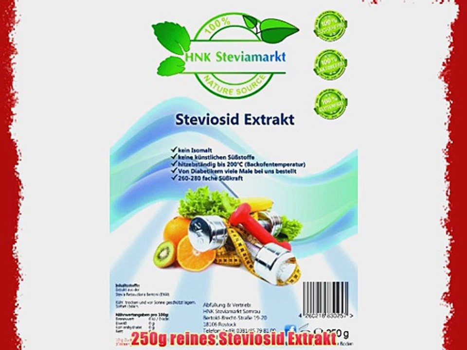 Stevia Extrakt Pulver (Steviosid) rein wei? 250g