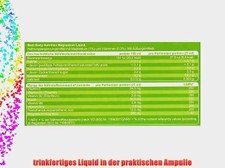 Best Body Nutrition Magnesium Vitamin Liquid Tropical Geschmack 20 Ampullen ? 25 ml (500 ml)