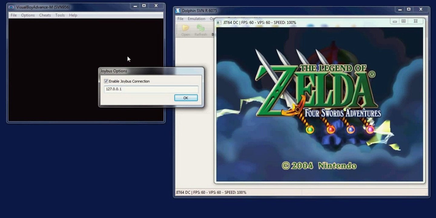 Zelda Four Swords Multiplayer in Dolphin and VBA-M