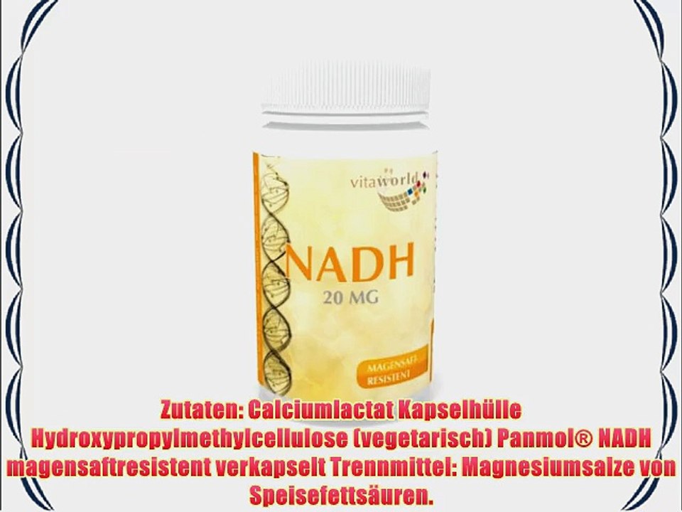 Vita World NADH 20mg 60 Vegi Kapseln magensaftresistent Apotheken Herstellung