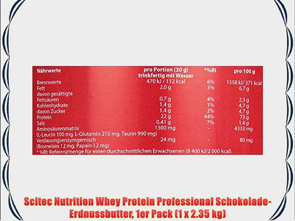 Scitec Nutrition Whey Protein Professional Schokolade-Erdnussbutter 1er Pack (1 x 2.35 kg)