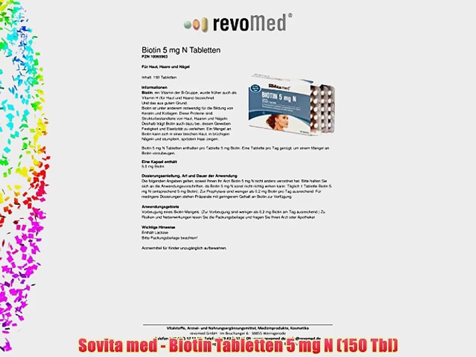Sovita med - Biotin Tabletten 5 mg N (150 Tbl)
