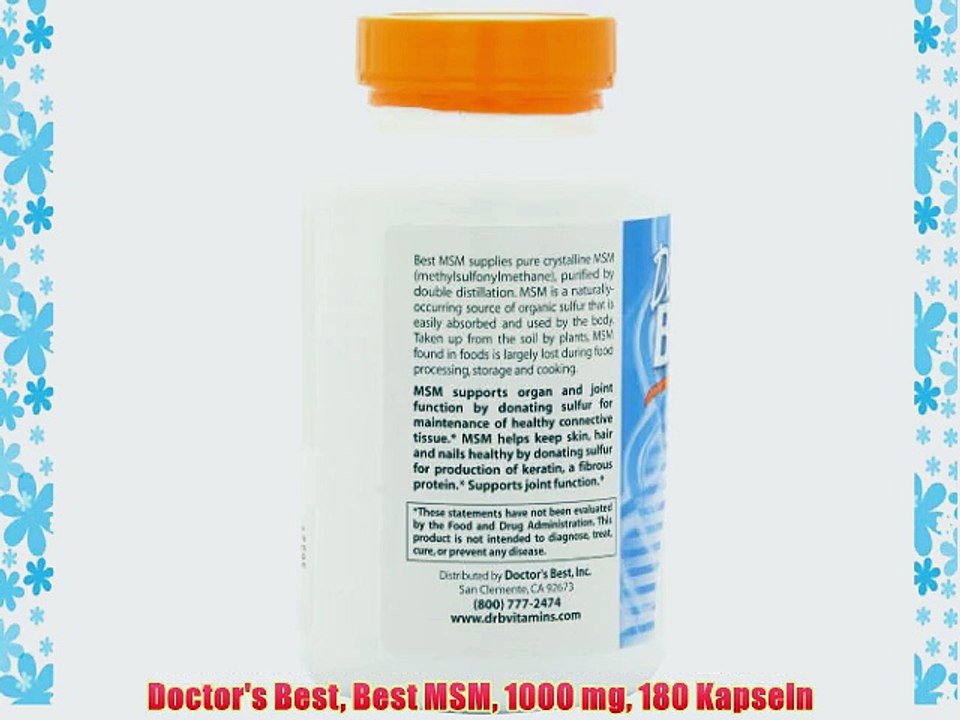 Doctor's Best Best MSM 1000 mg 180 Kapseln