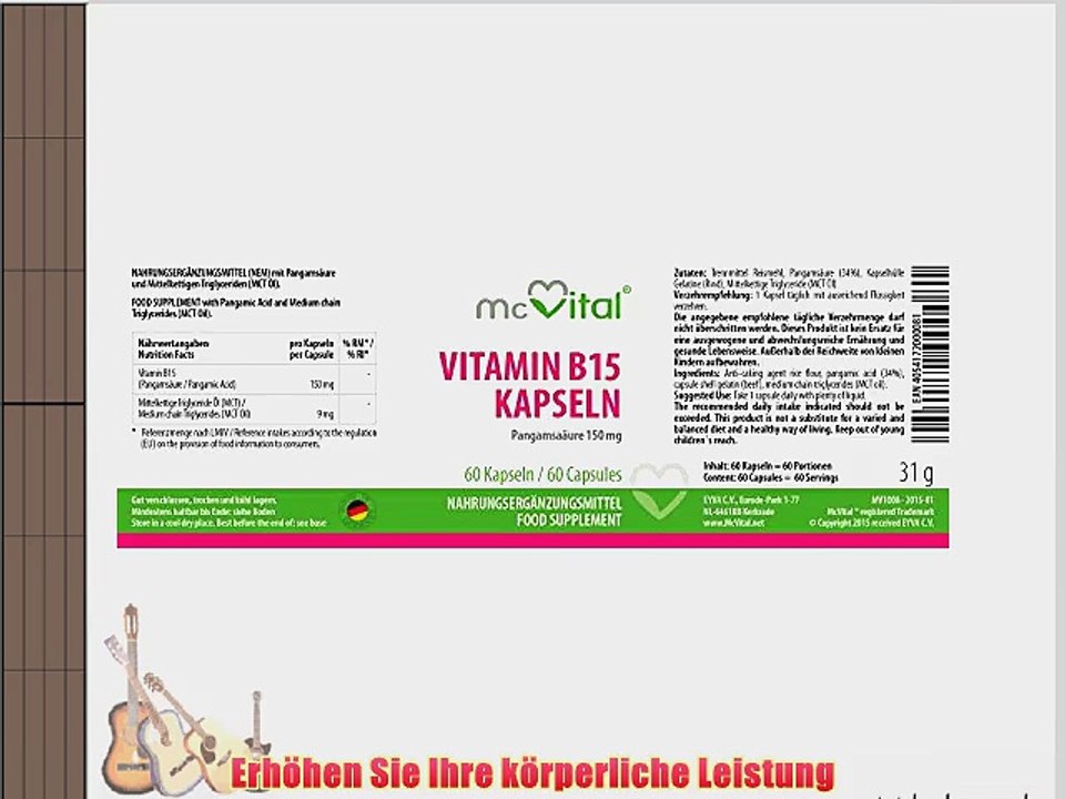 Vitamin B15 Kapseln - Pangams?ure 130 mg - 60 Kapseln