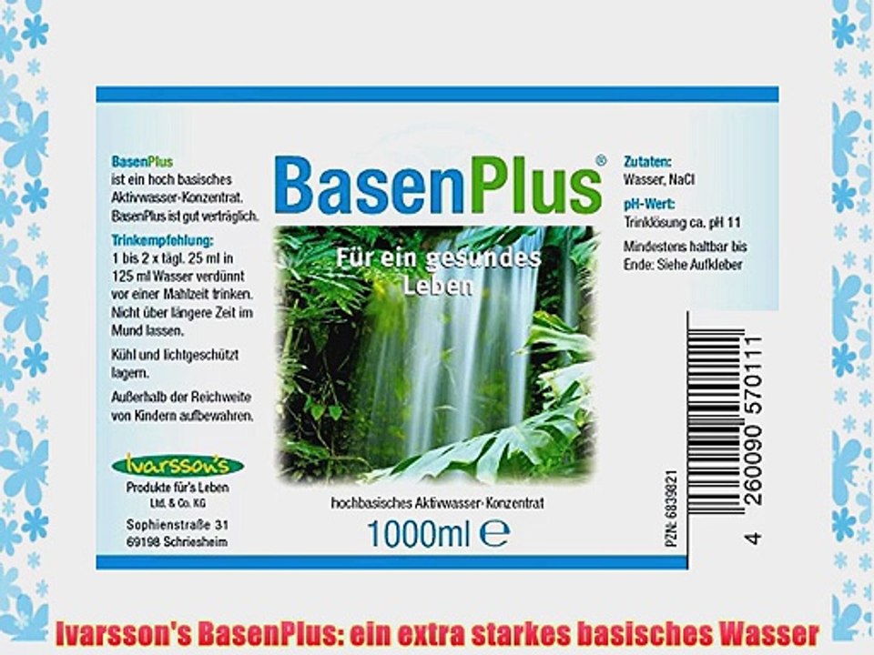 Basisches Wasser - Ivarsson's BasenPlus - ph-Regulat Unser 3-Liter-Sparpaket - versandkostenfrei