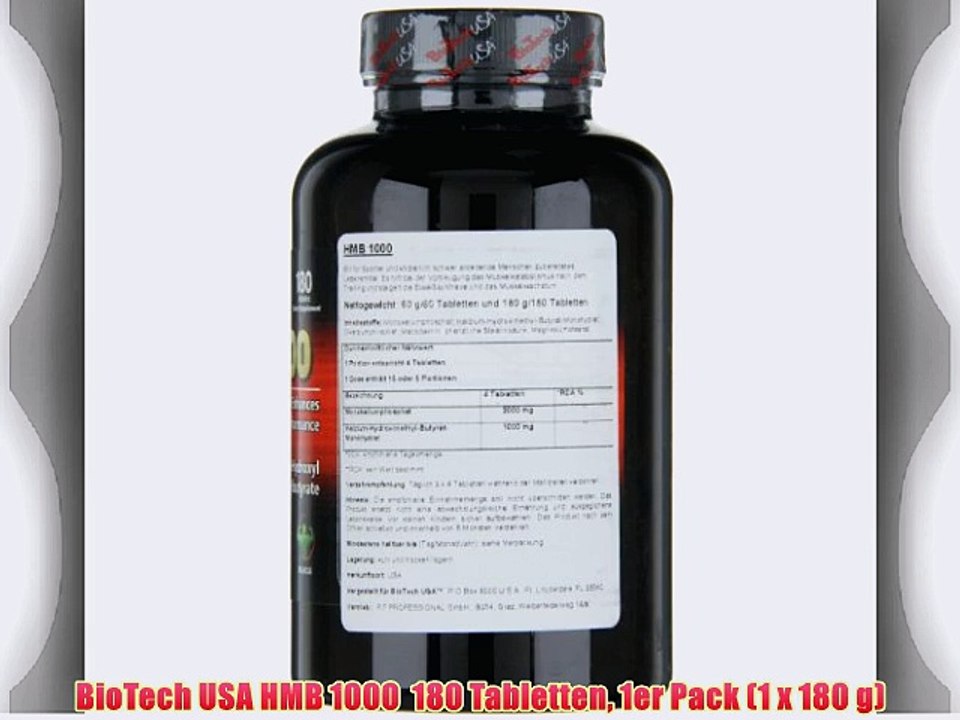 BioTech USA HMB 1000  180 Tabletten 1er Pack (1 x 180 g)