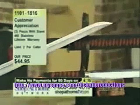 QVC Man Stabs himself with Katana Sword - Live