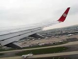 Turkish Airlines B737-800 taking off from Paris CDG