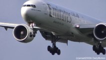 Boeing 777 Emirates Landing in Frankfurt Airport. A6-ENH fight EK47. Plane Spotting