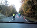 German Police controls the traffic!! Polizei regelt den Verkehr!!