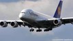 Airbus A380 Lufthansa Landing in Frankfurt Airport. D-AIMB flight LH713. Plane Spotting