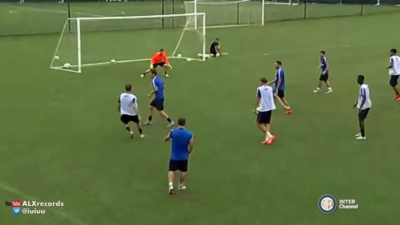 Inter Milan’s Xherdan Shaqiri scores goal from tight angle in training (Video)