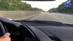 Ferrari 488 GTB driving at 341 kmh on a german freeway