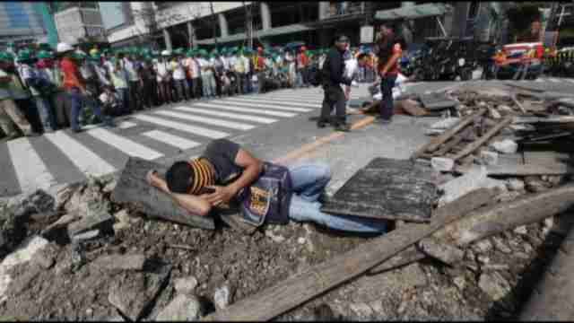 Un simulacro en Filipinas se convirtió en un rescate real