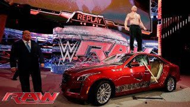 Brock Lesnar destroys J&J Security's prized Cadillac- Raw, July 6, 2015