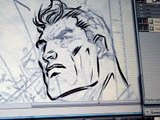 Digi Inking Superman from Jim Lee's pencil using Manga Studio Bamboo Fun