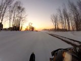 Snowmobiling into Gilman, WI on a Yamaha Apex XTX