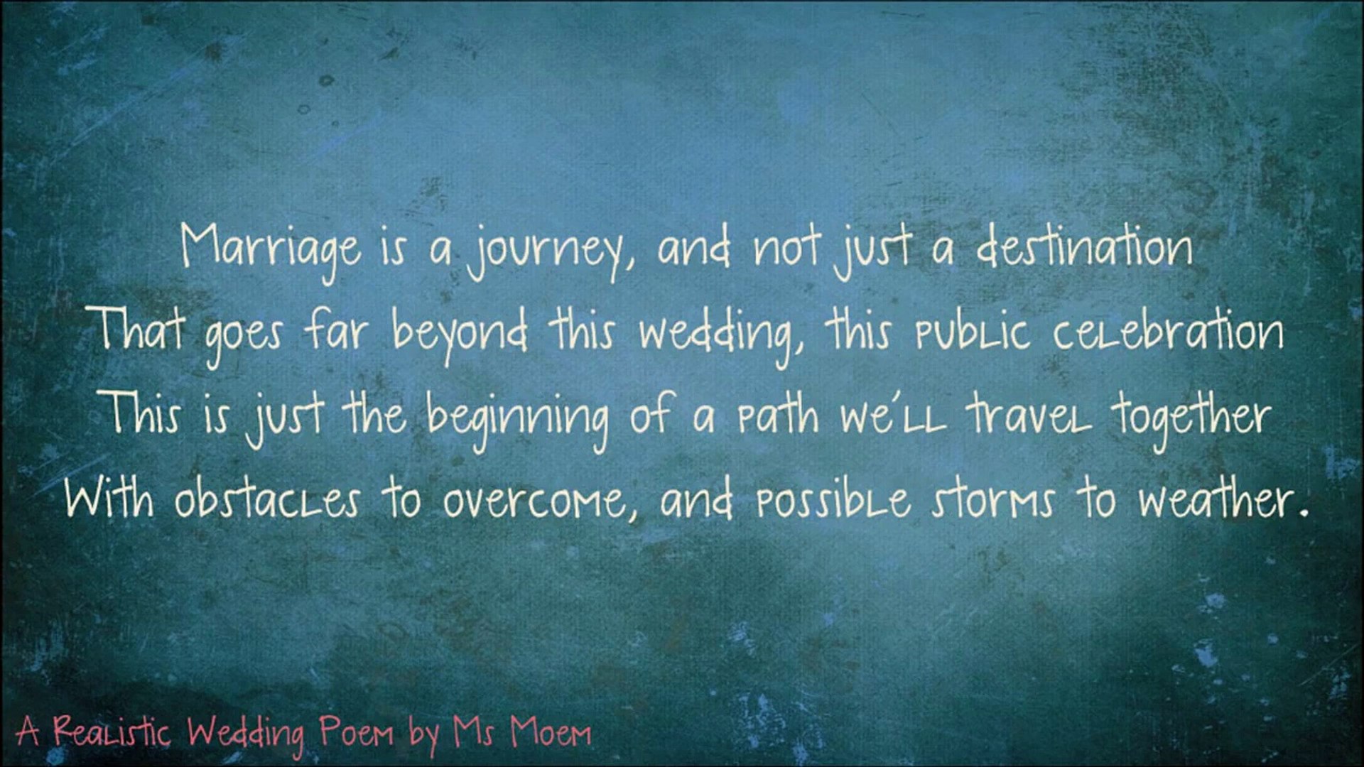 A Realistic Wedding Poem Fun Wedding Reading Video Dailymotion